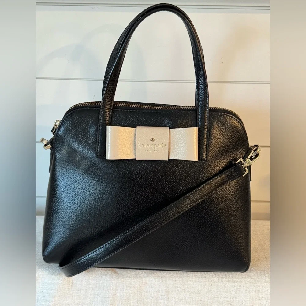 Kate Spade Mattew Street Black Handbag W/ Cross Body Detachable Strap